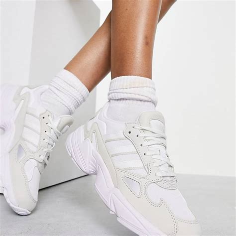 adidas Originals Falcon trainers in white and silver